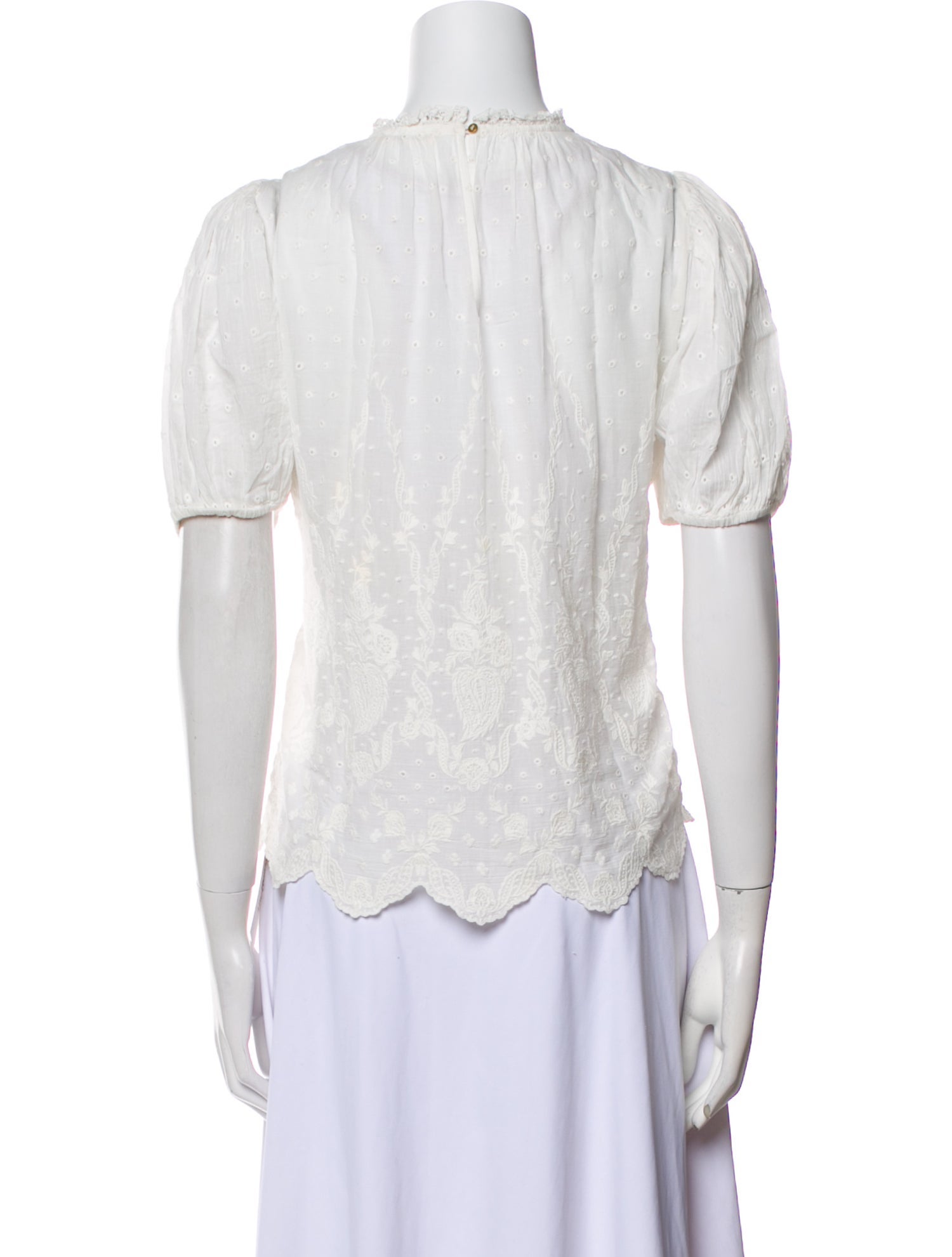 Ulla Johnson Crew Neck Short Sleeve Blouse